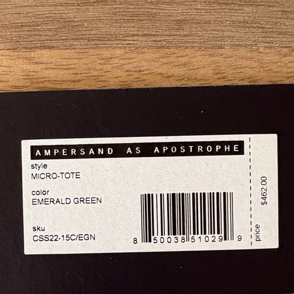 Ampersand as Apostrophe Emerald Green Micro Tote - Picture 2 of 14